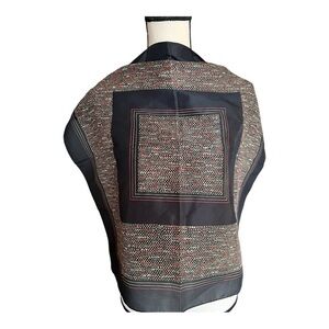 Desco Vintage Black and Red Squared Patterned Scarf